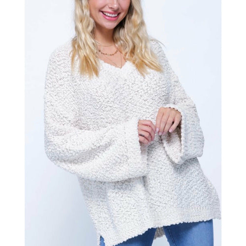 New  ! Sachi Bell Sleeve Sweater in Ivory - Glamco Boutique 