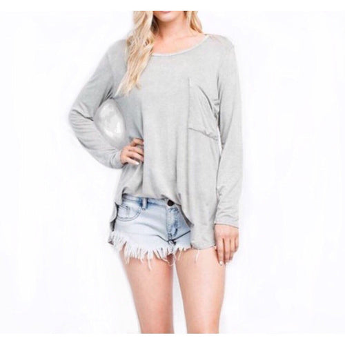 SALE ! Macie Long Sleeve T-Shirt Top - Glamco Boutique 
