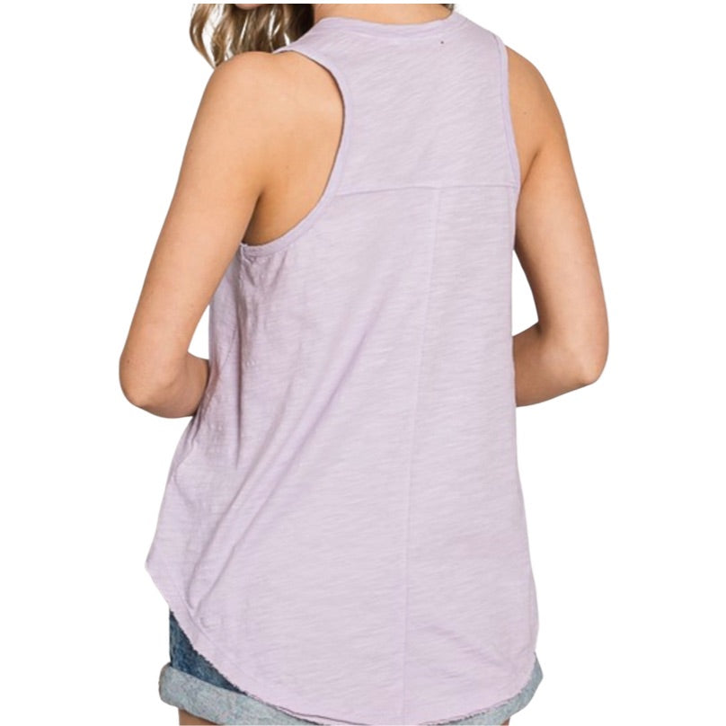 Glamco Boutique  Racer Back Tank Top Anna Racerback Tank Top in Lavender
