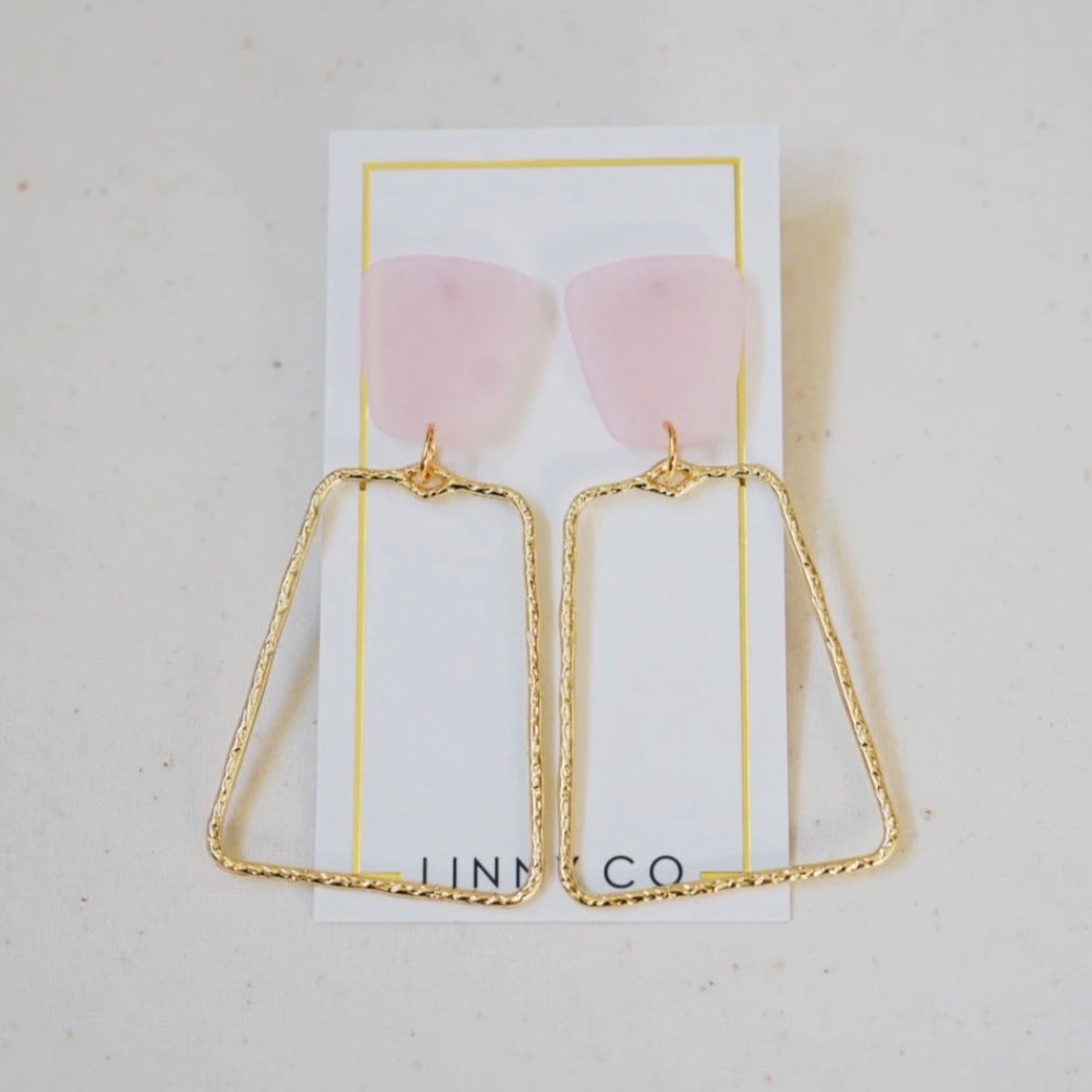 Glamco Boutique  Restocked ! New ! Vestavia Lightweight Statement Earrings in Baby Pink