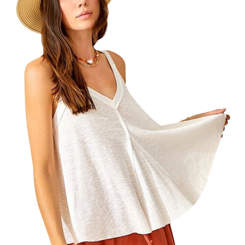The Basically Everything Sleeveless Top in Black and Off White