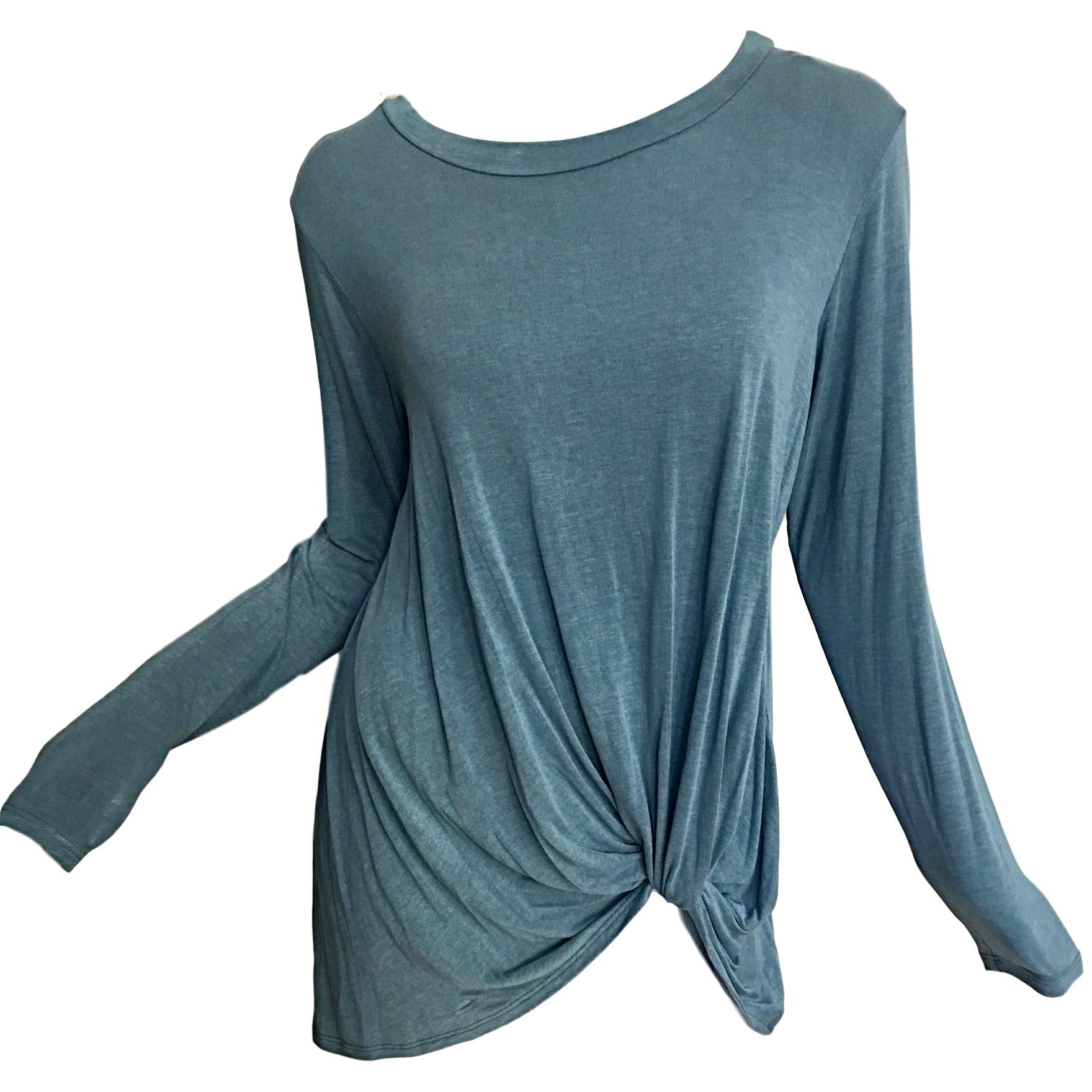 SALE ! Dylan Knotted Pullover Top, Sea Blue - Glamco Boutique 
