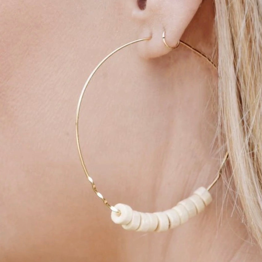 Glitz And Glam Resin Wavy Hoop Lightweight Statement Earring