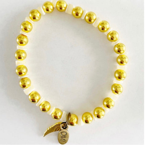 Dina Gold Braided Bracelet Style O Key Ring