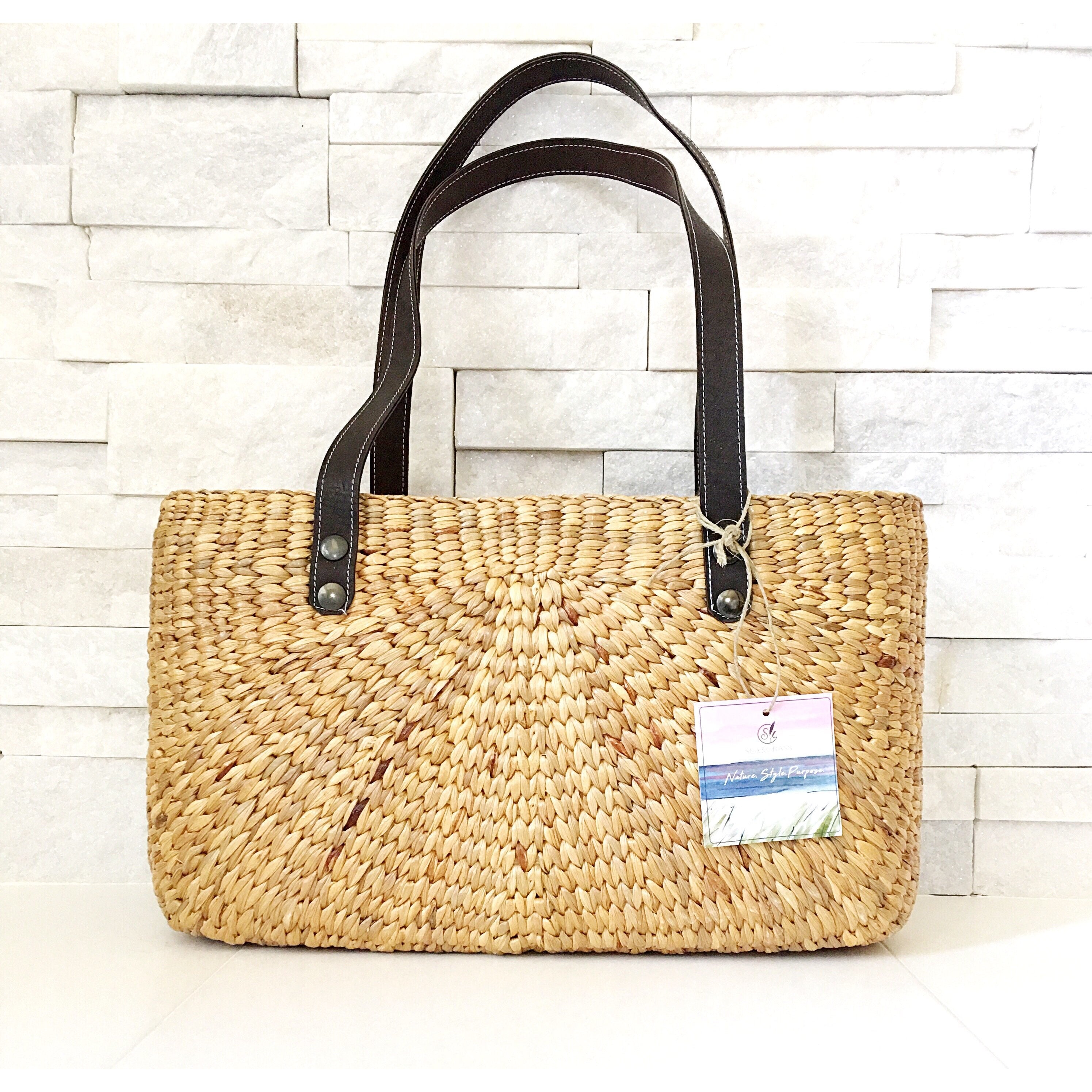 Sale ! Aerin Seagrass Shoulder Bag by Sea & Grass - Glamco Boutique 