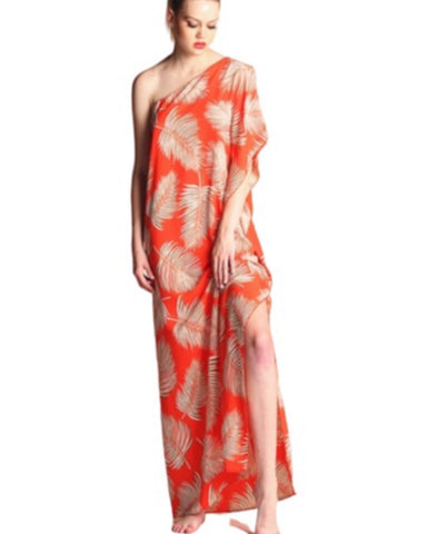 SALE ! Abstract Leaf Kaftan Dress