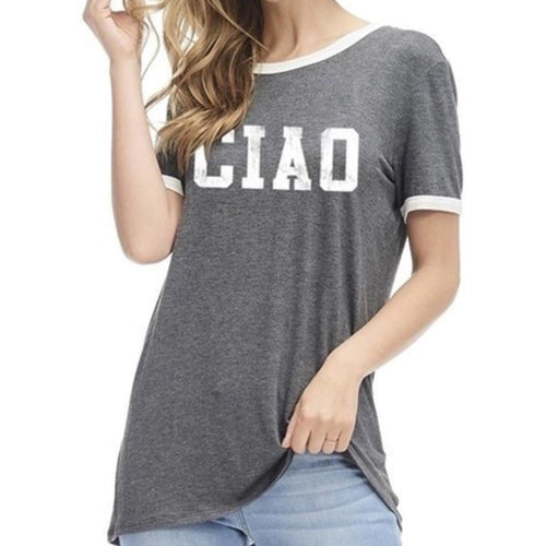 SALE ! Ciao Graphic T Shirt Top - Glamco Boutique 